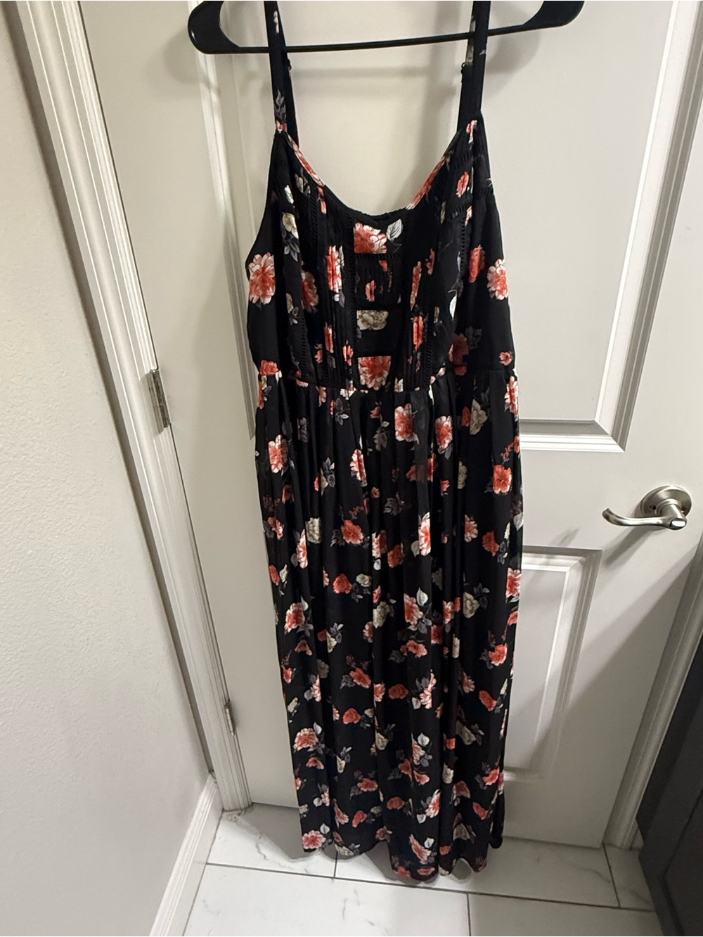 torrid Black Floral Maxi Dress with Red Accent